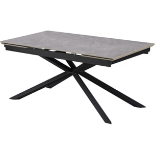Table à manger extensible en céramique 6 à 10 personnes "Celeste" - Gris marbré