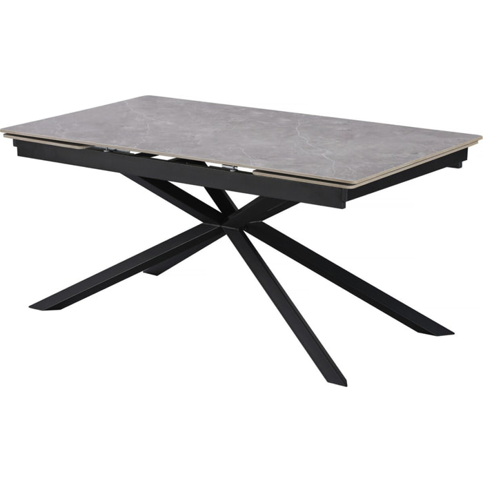Table à manger extensible en céramique 6 à 10 personnes "Celeste" - Gris marbré