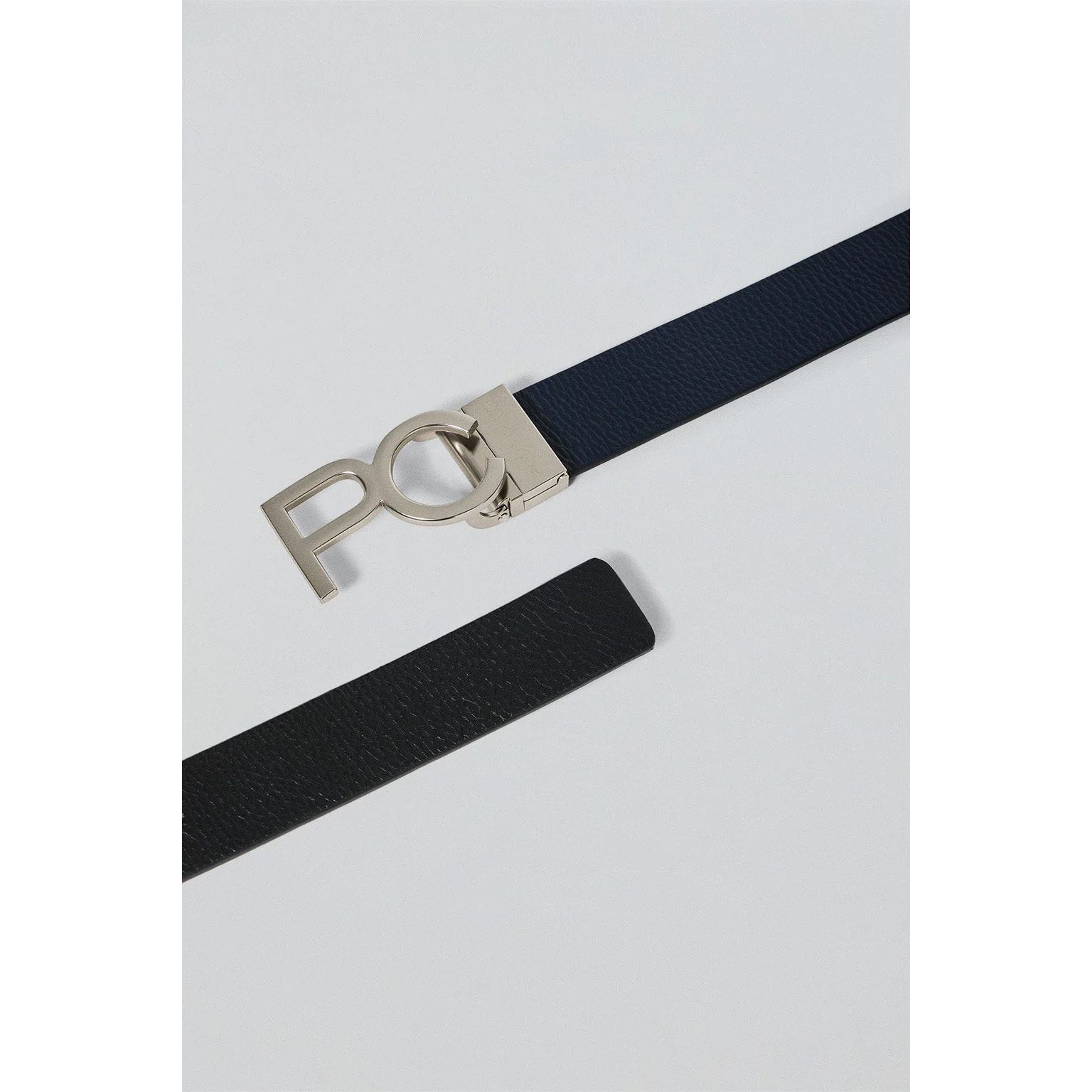 Cintura reversibile Bennet in blu marino e nero con fibbia PC