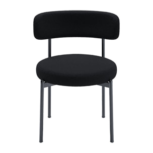 Lot de 2 chaises de table bouclette grise anthracite