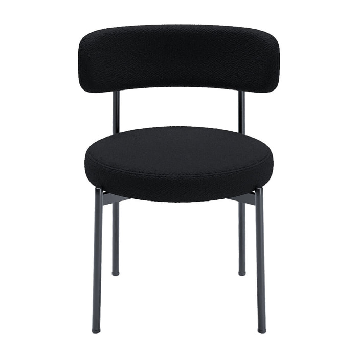 Lot de 2 chaises de table bouclette grise anthracite
