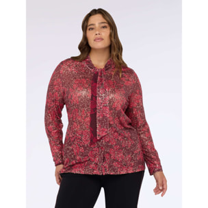 Fiorella Rubino - Camicia in tulle con paillettes - Bordeaux