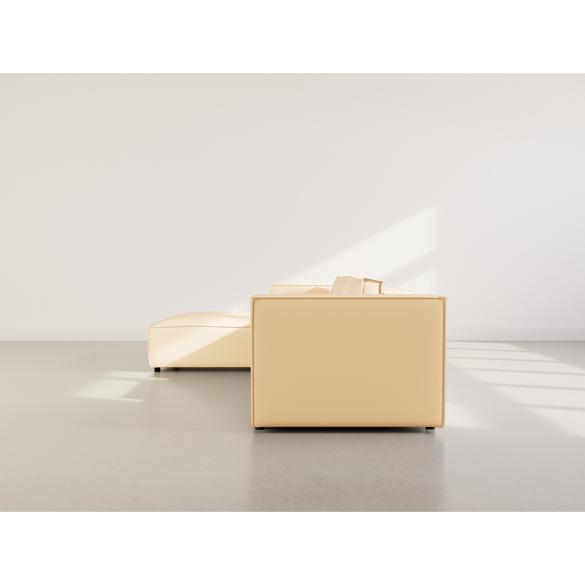 Stella - canapé d'angle gauche 4 places en simili - Beige