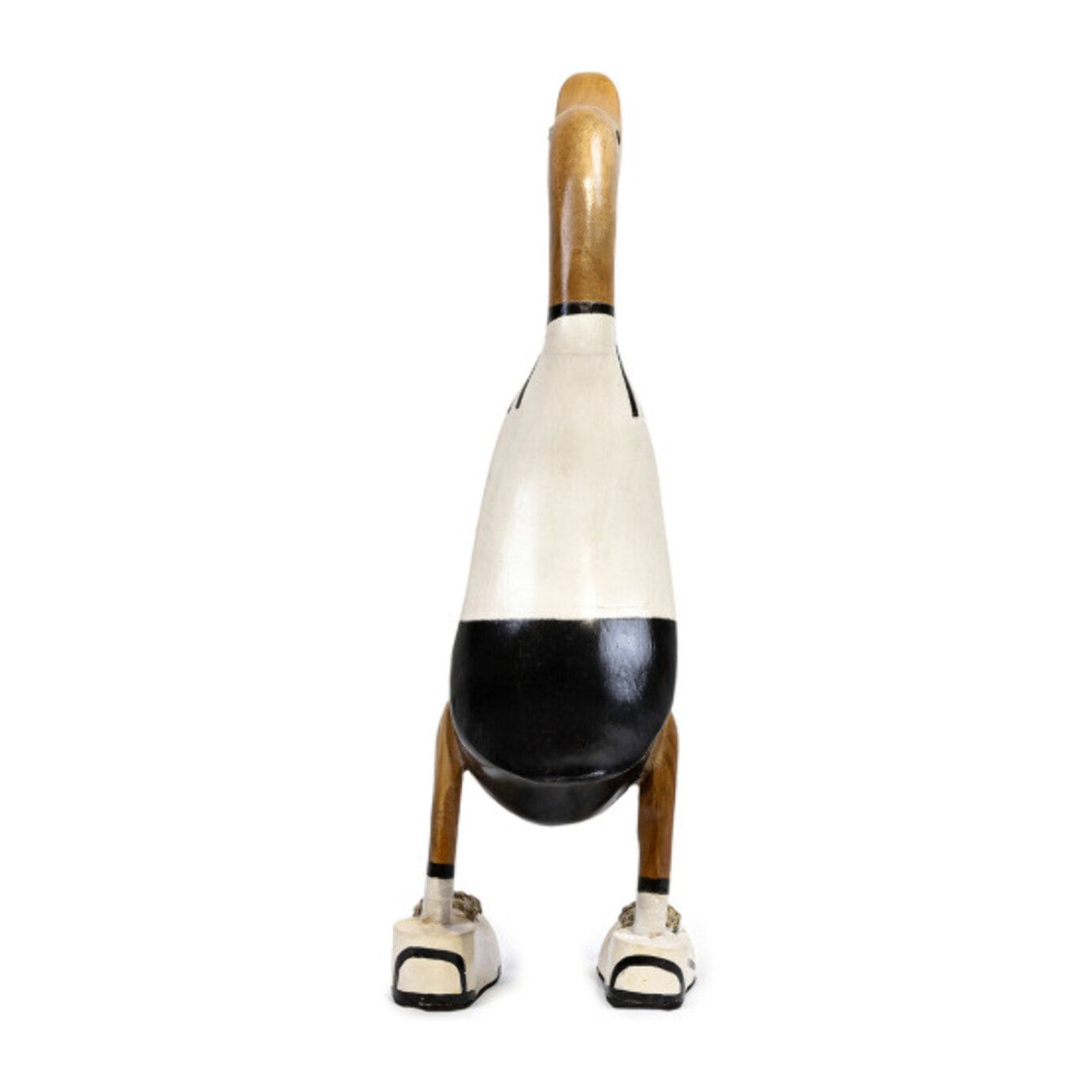 Statue H. 40 cm canard maillot blanc en bois de teck - DUCK