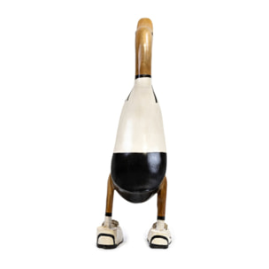 Statue H. 40 cm canard maillot blanc en bois de teck - DUCK