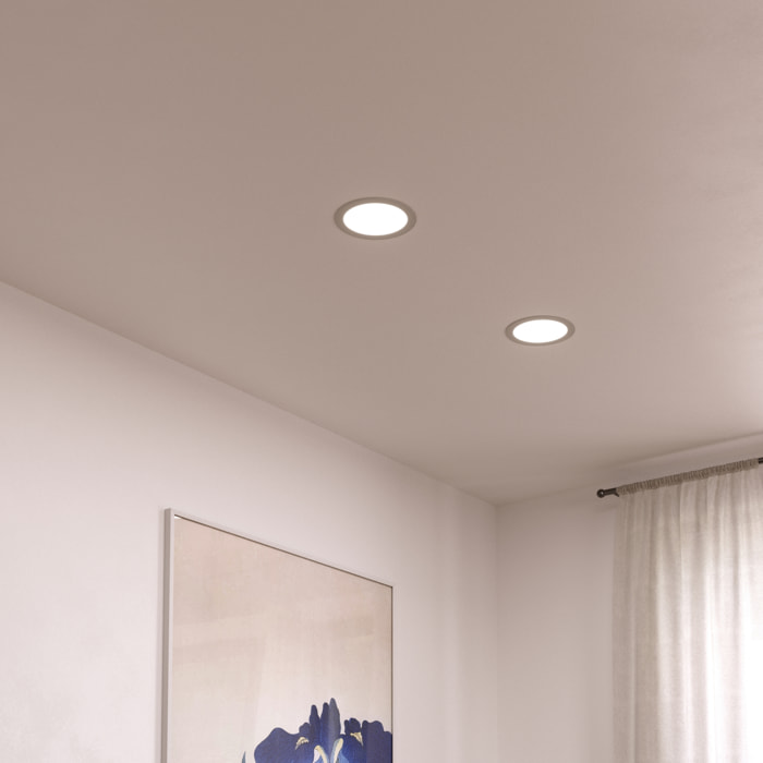 Forlight Easy round downlight redondo con luz led en color blanco neutro 4000k Ø 120mm en color gris