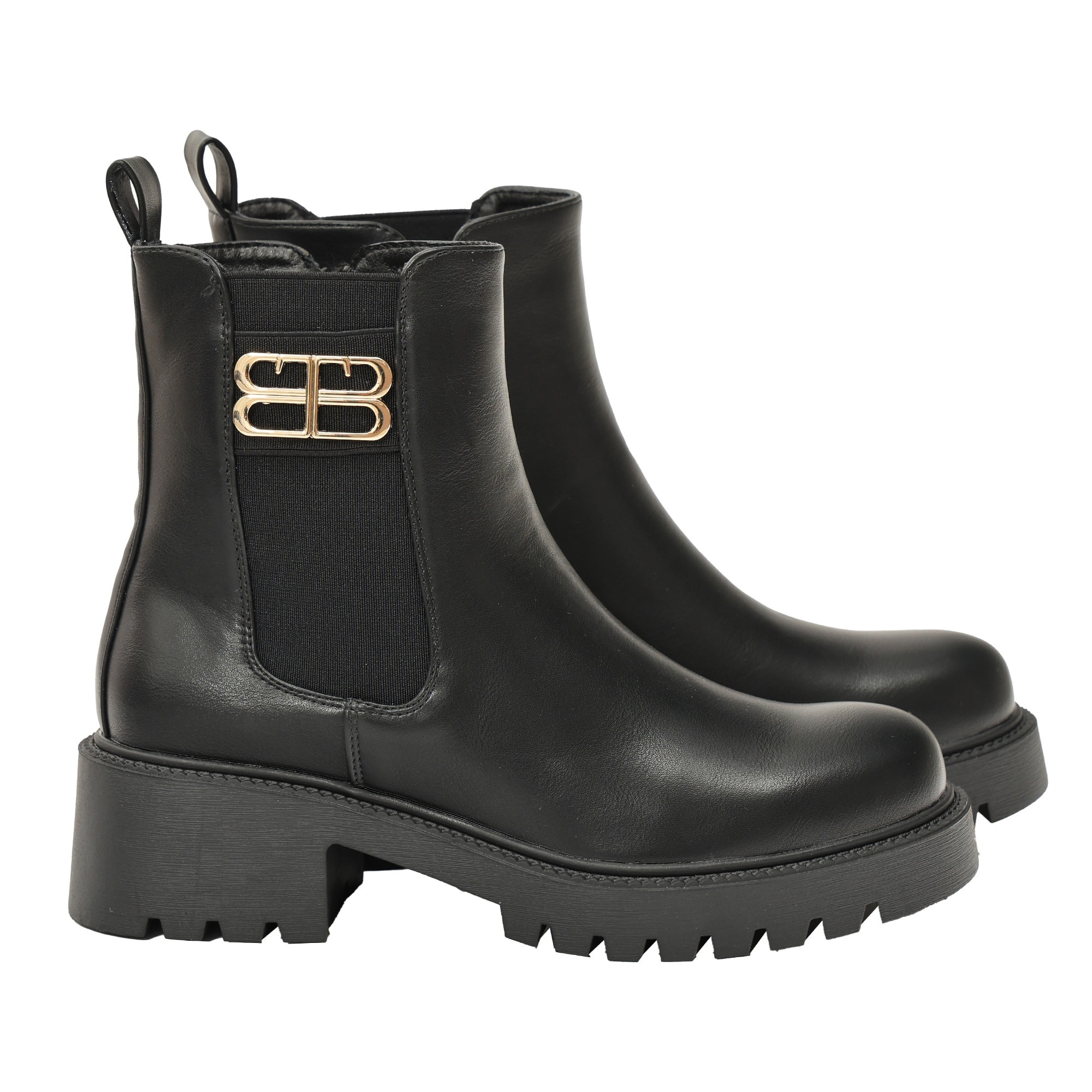 Stivaletti in simil pelle con elastico e lampo