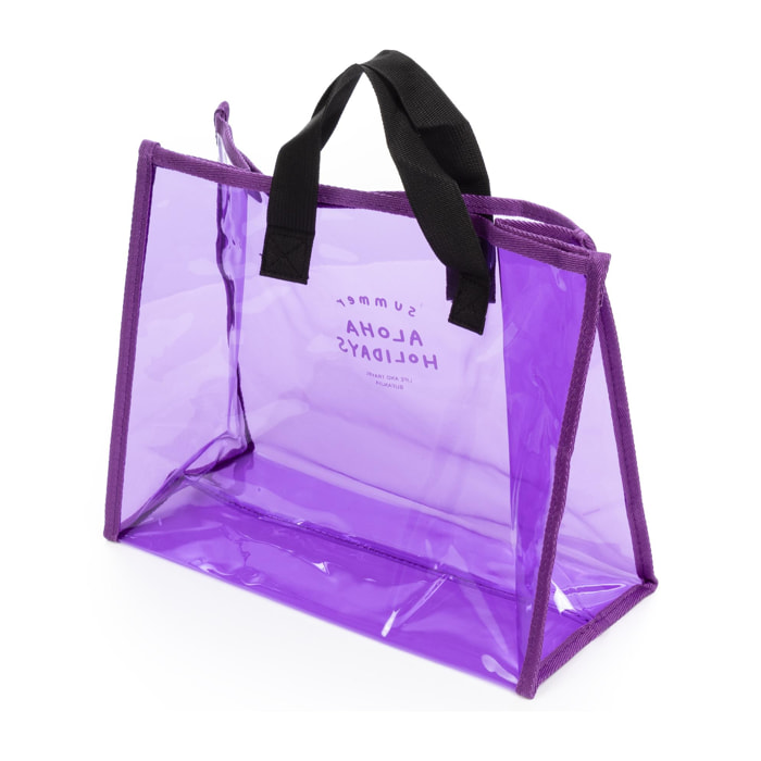 Zeme bolso shopper de PVC transparente.