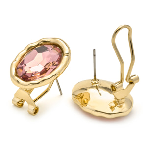 Pendientes de Circonita Marrón acabado en oro amarillo 18k