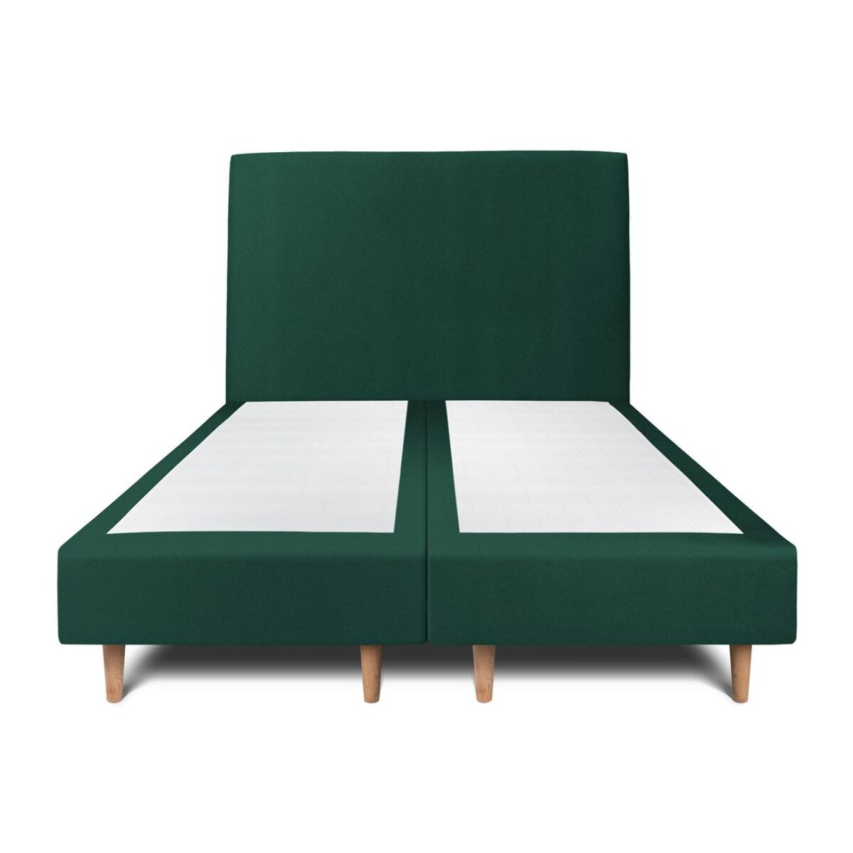 Lit avec tête de lit tapissée velours et sommier tapissier Ep20