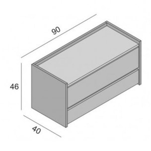 Cassapanca Lantana, Mobile da ingresso moderno con scarpiera, Cassapanca baule con due contenitori, 100% Made in Italy, Cm 90x40h46, Bianco e Cemento