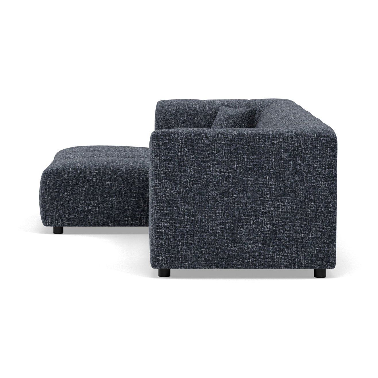 Curtis - canapé d'angle gauche 4 places avec accoudoir en tissu texturé - Bleu