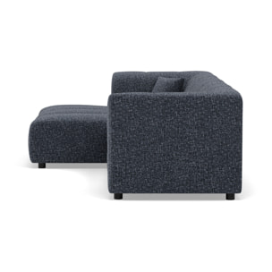 Curtis - canapé d'angle gauche 4 places avec accoudoir en tissu texturé - Bleu