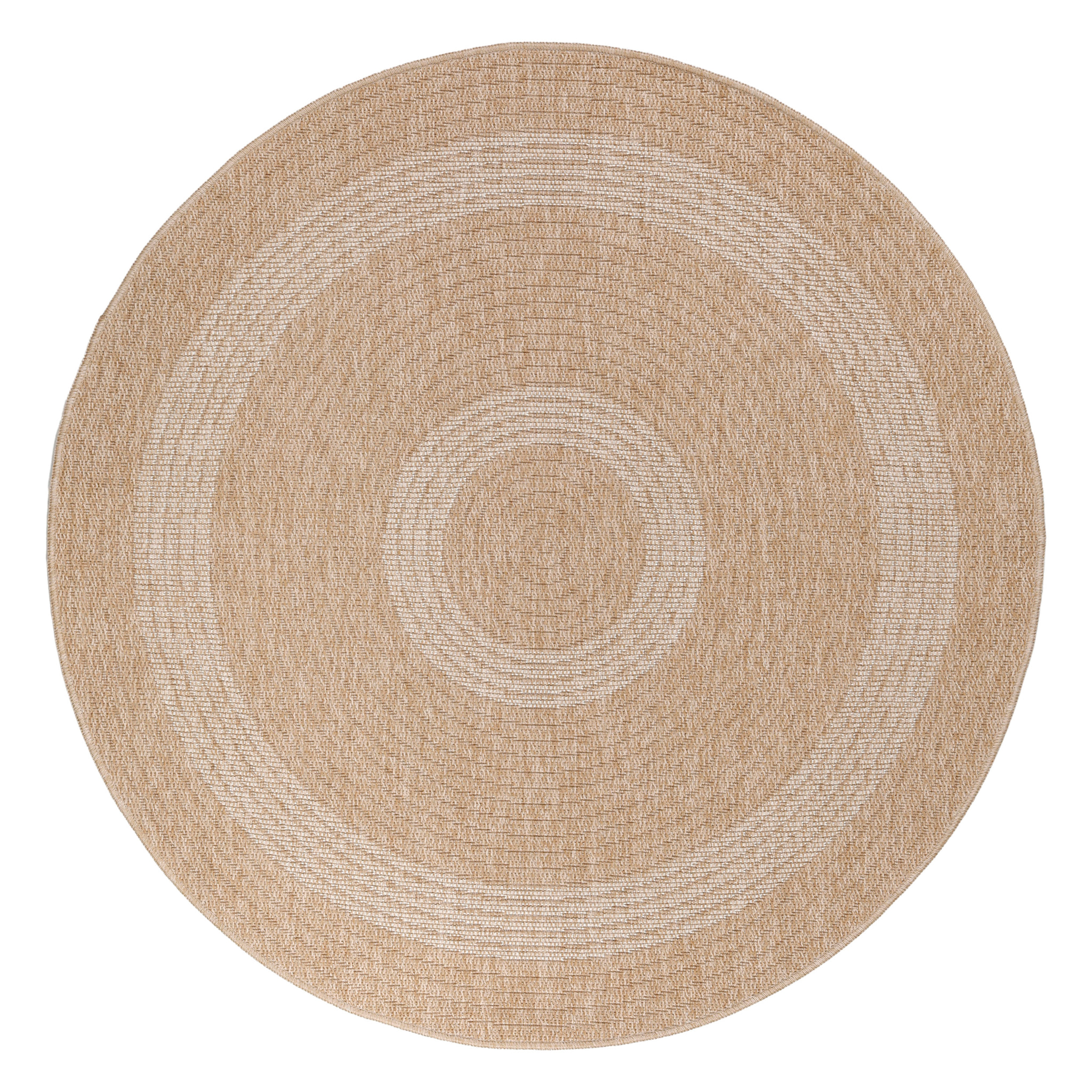 COMILLA - Tapis intérieur/extérieur rond aspect jute beige