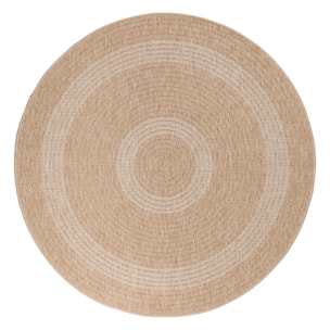 COMILLA - Tapis intérieur/extérieur rond aspect jute beige
