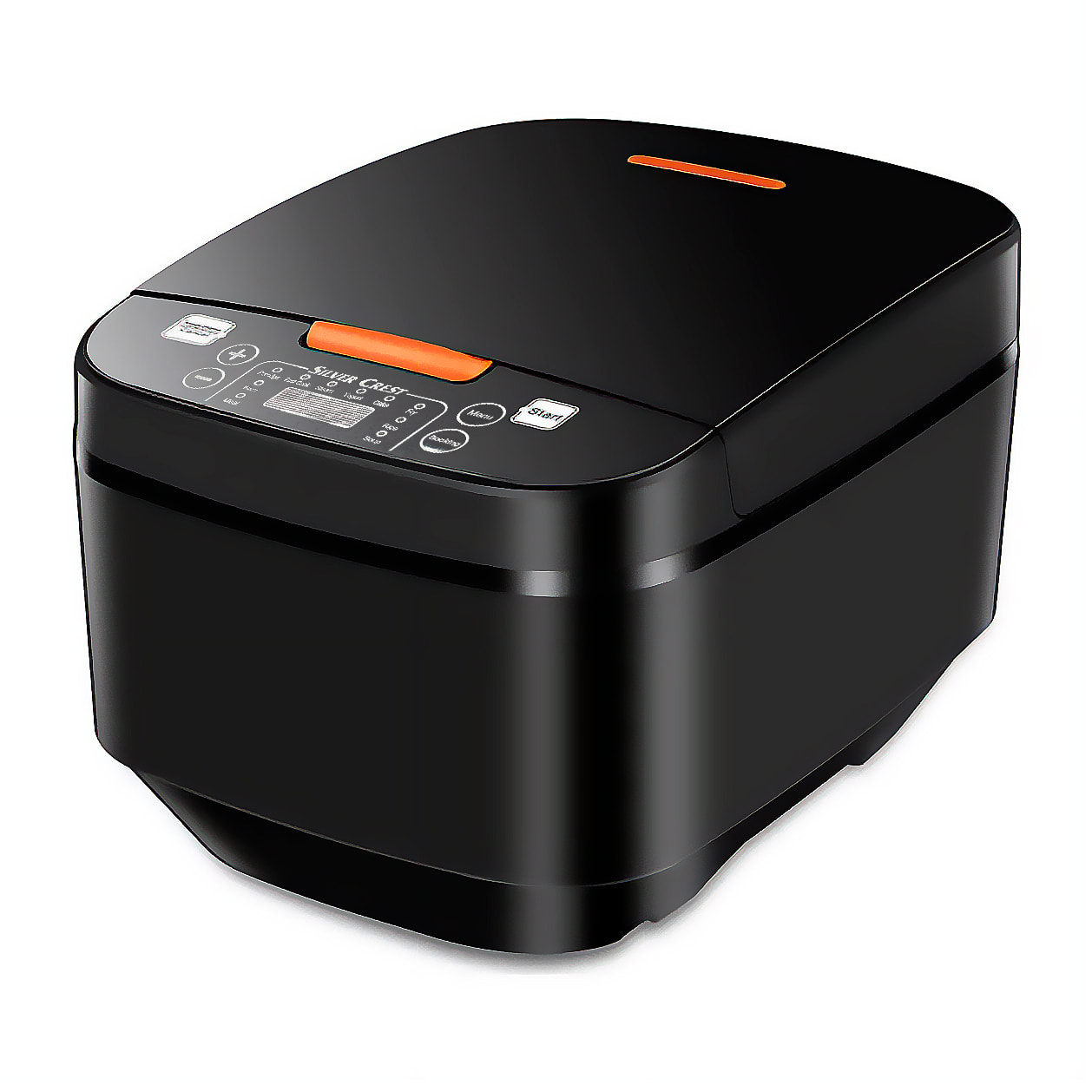 Cuociriso elettrico a calore tridimensionale e 900W. Funzioni e programmi di cottura pre- registrati. Ciotola antiaderente a 5 strati e capacità di 5L.