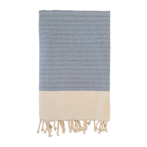 Fouta nid d'abeille traditionnelle Bleu 100x200 190g/m² - Athena Bleu Marine