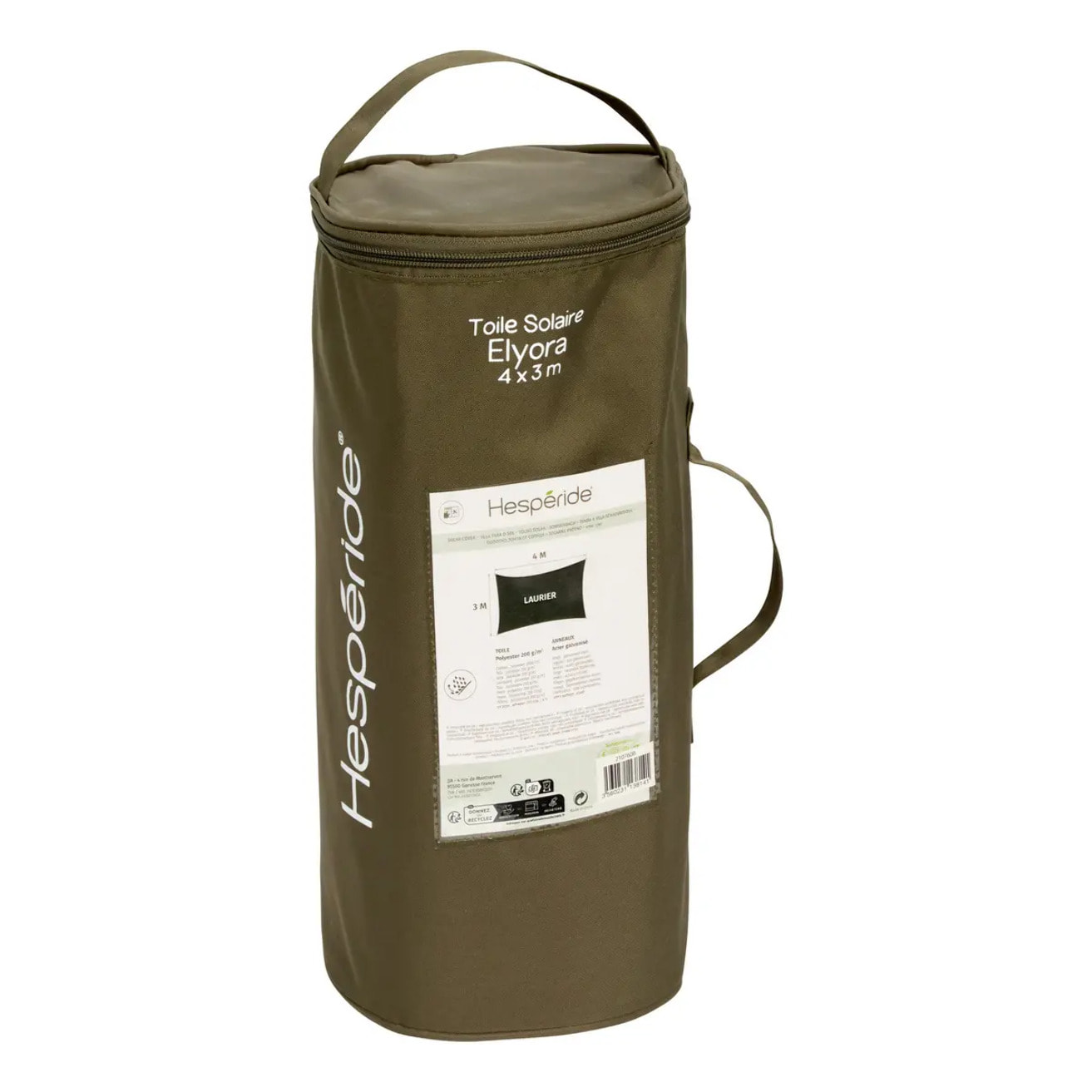 Voile d'ombrage Elyora 4x3m vert laurier