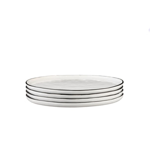 Assiette PURE Ø27,5cm - 4 pièces - Blanc Neige