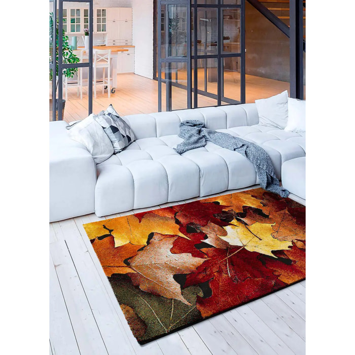 KOBY Alfombra floral de pelo corto multicolor, varias medidas disponibles.