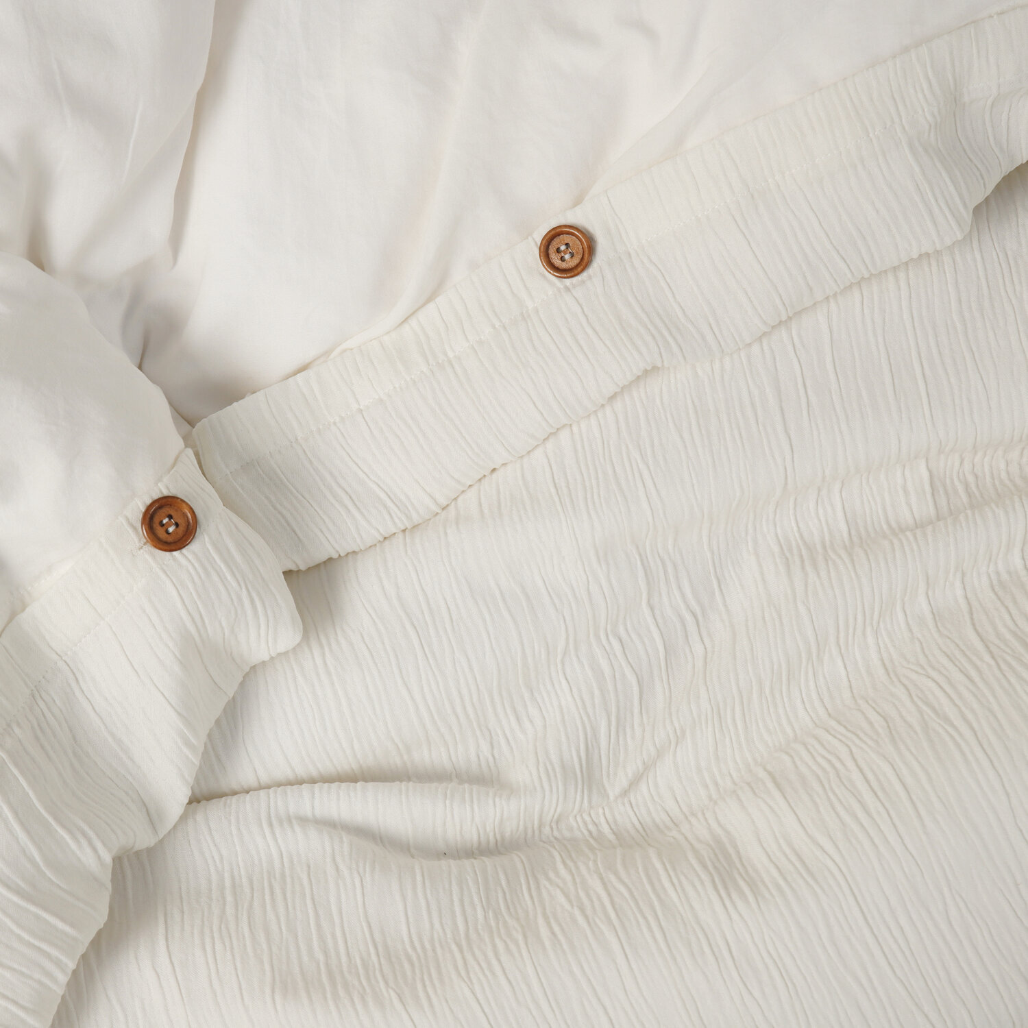 Parure housse de couette unie gaze de microfibre - maya - blanc pur