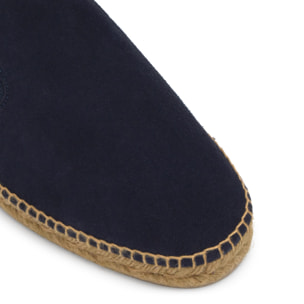 Alpargata joel plana en piel y yute con elásticos laterales