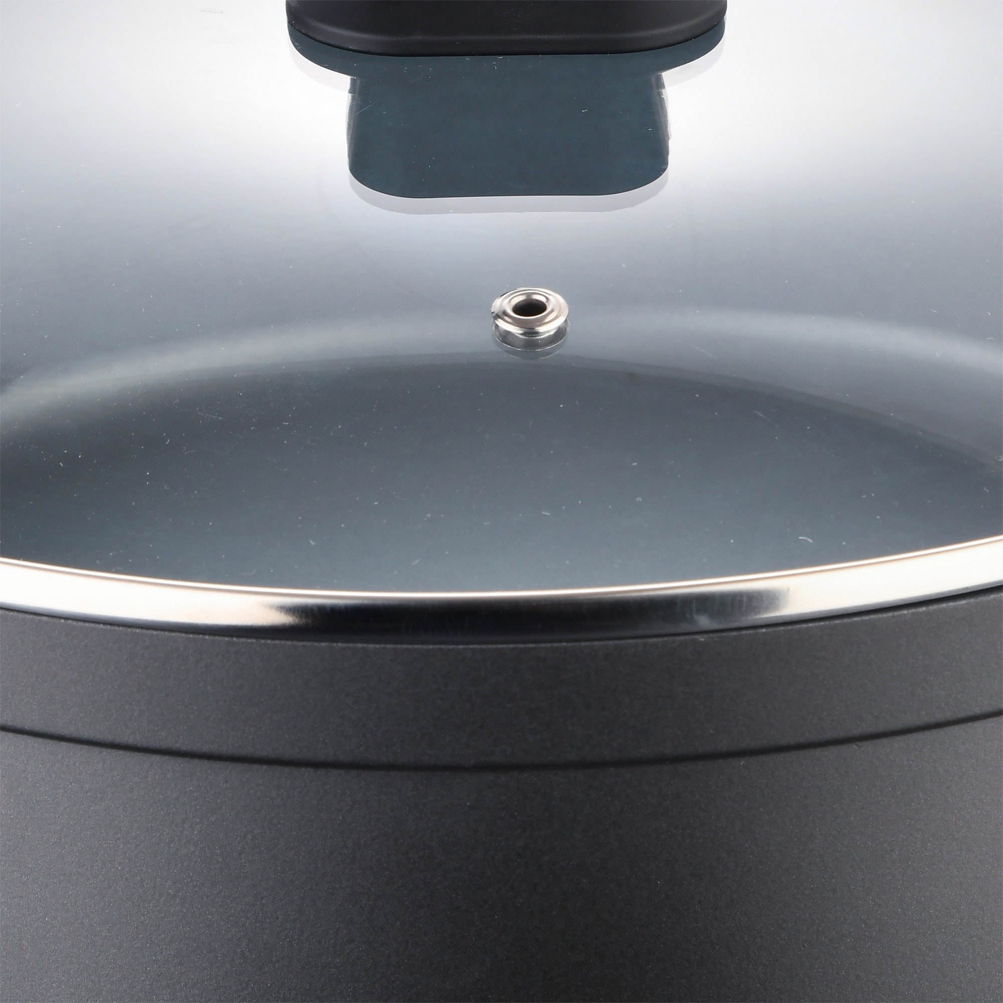 Olla baja 28x8.0cm alu fundido ind c/tapa bistro grey