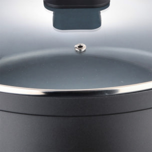 Olla baja 28x8.0cm alu fundido ind c/tapa bistro grey