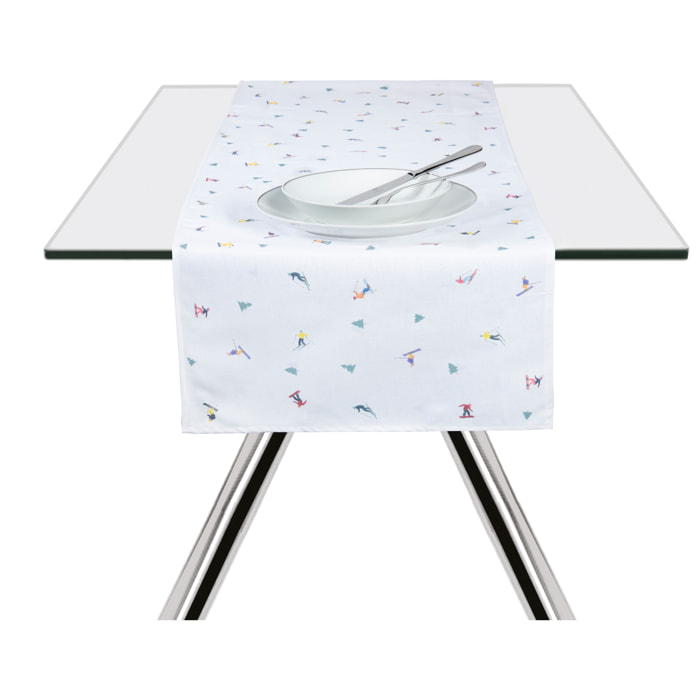 Chemin de table Excelsa – Cortina, Coton blanc