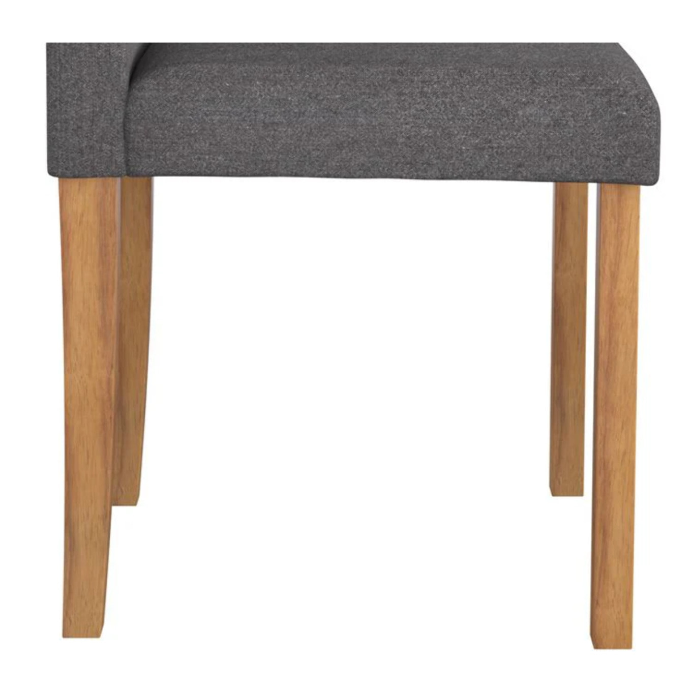 Lot de 2 chaises en tissu gris foncé et pieds en bois d'hévéa - Havane