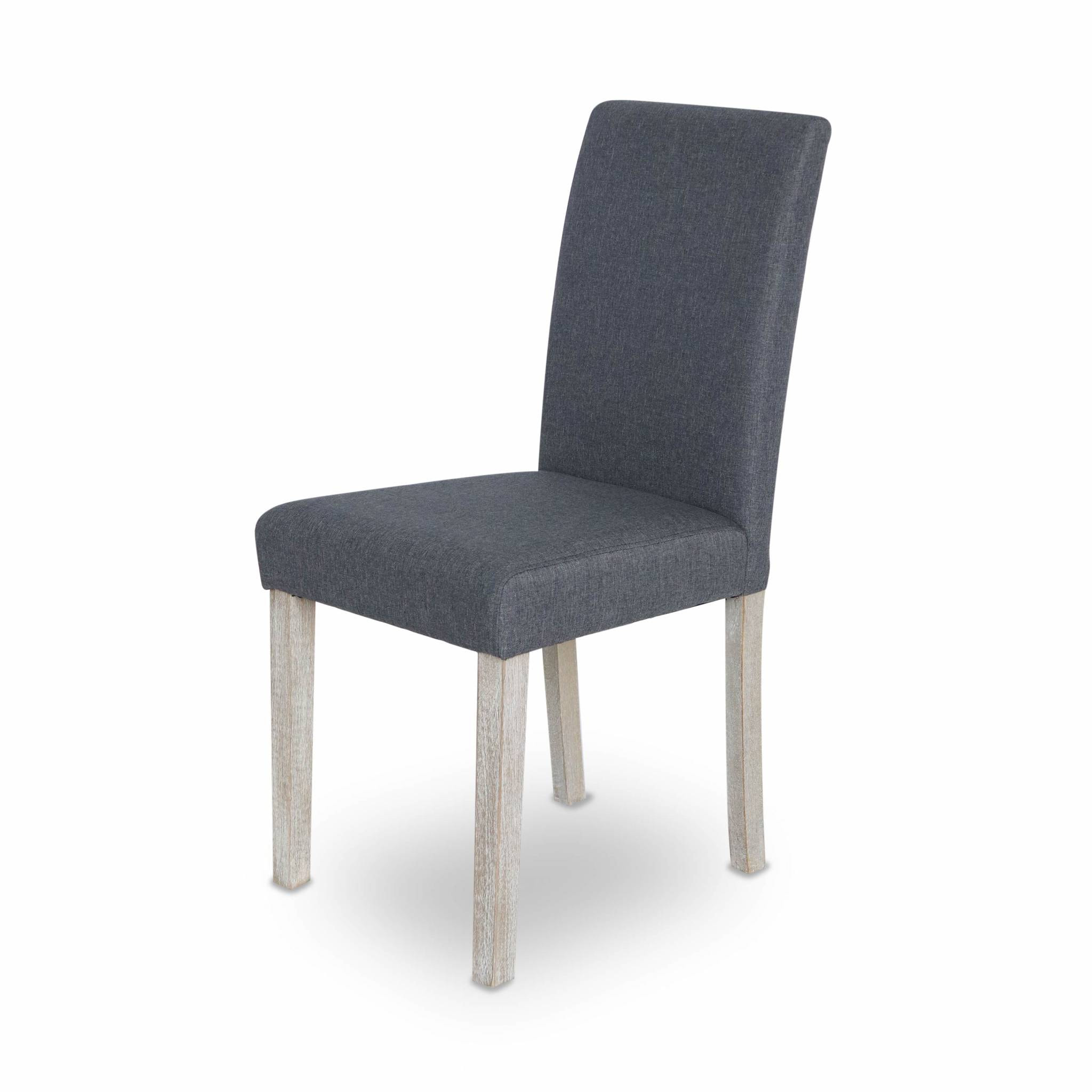 Chaise bois d'hévéa cérusé et tissu (lot de 4) RITA