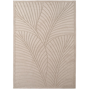 NOVA - Tapis intérieur/extérieur beige à motif feuilles