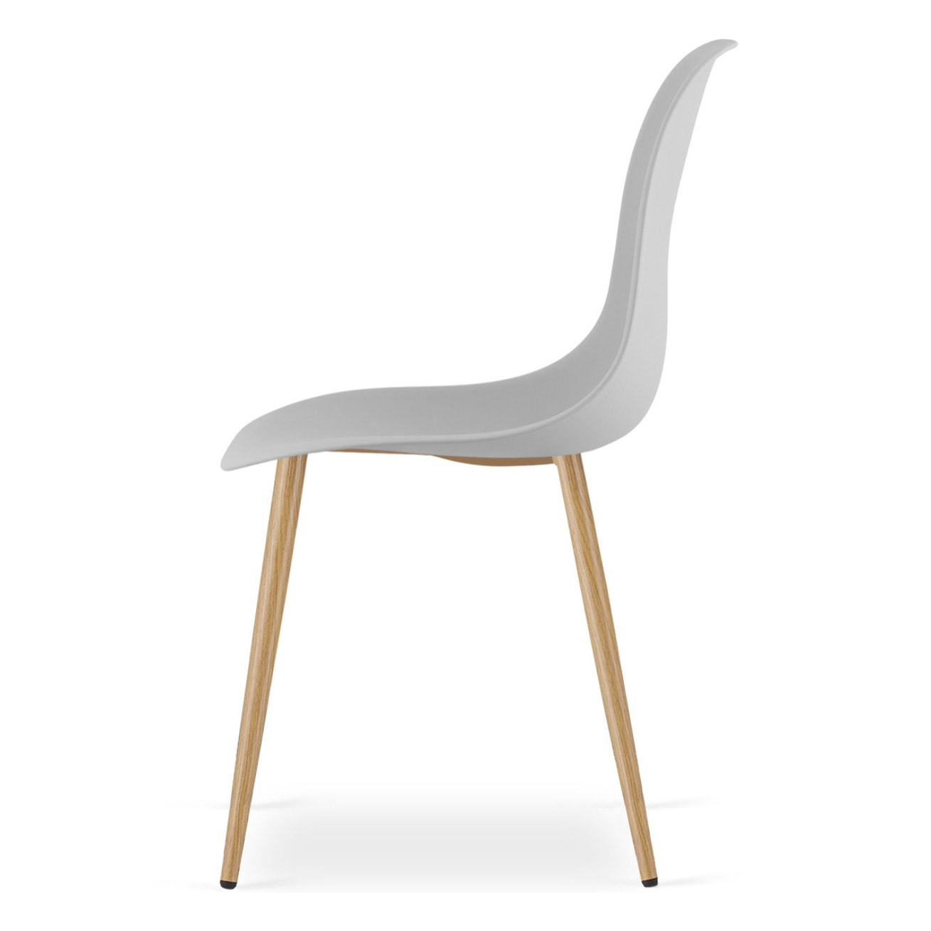 Sedia scandinava WAT in polipropilene grigio e metallo effetto legno