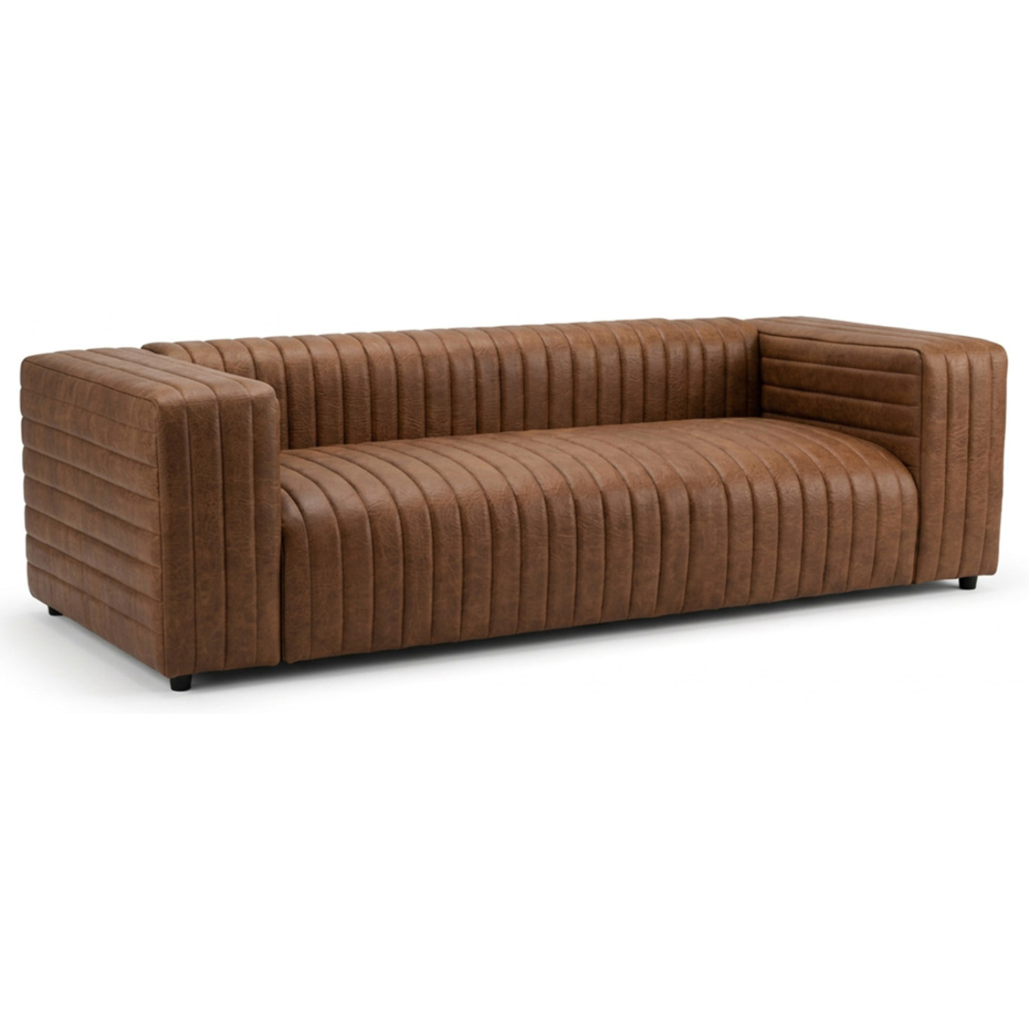 Igor - Canapé droit 3 places en simili - Marron