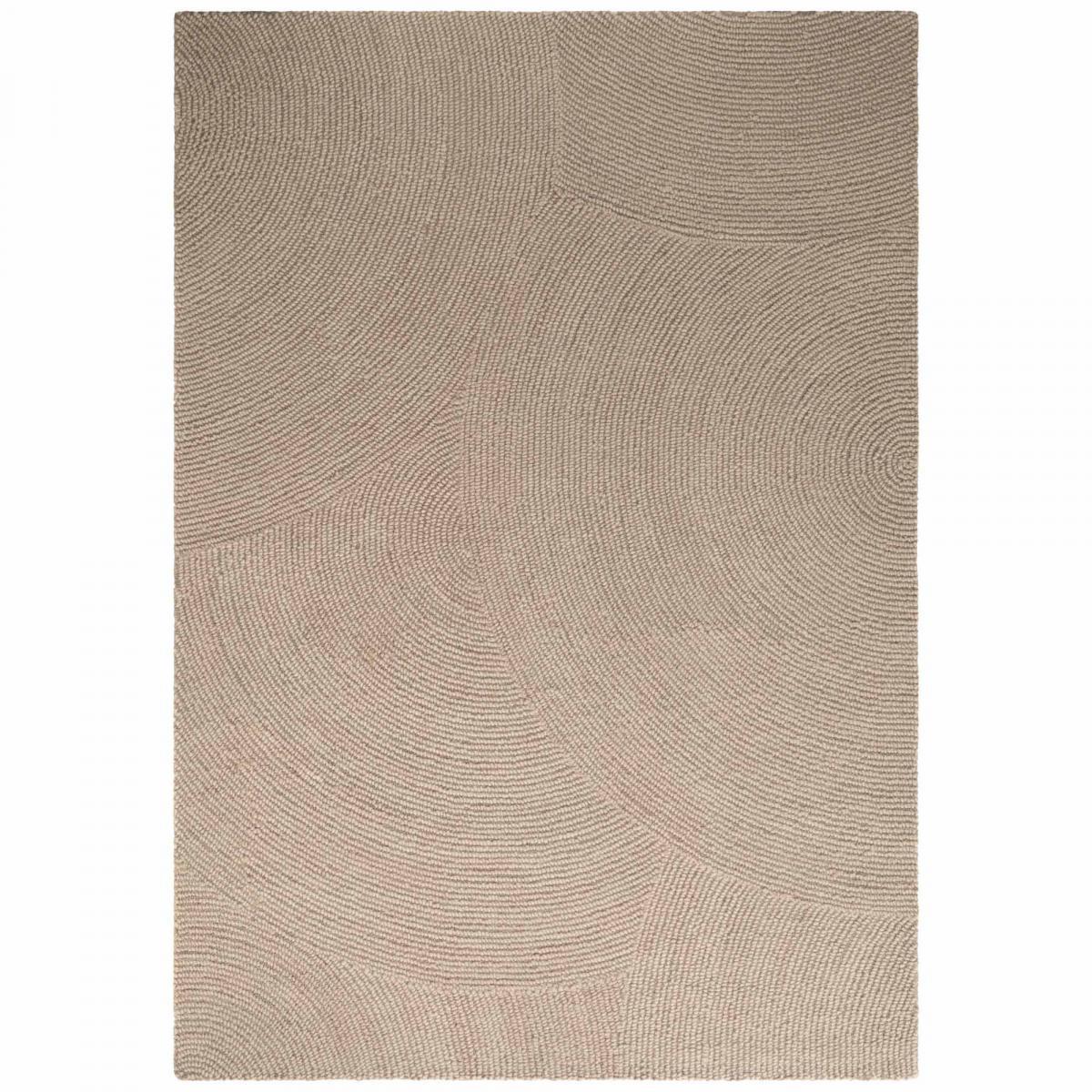 Tapis rond, motif rond, laine tissée main yox, chaleureux