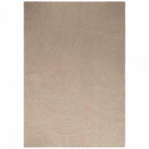 Tapis rond, motif rond, laine tissée main yox, chaleureux
