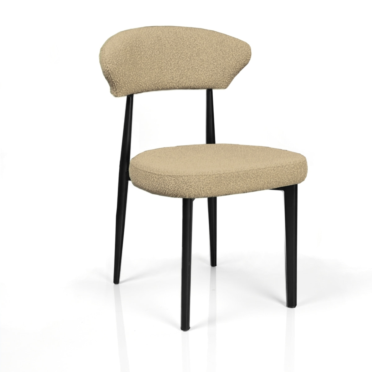 Lot de 2 chaises de salle à manger Tomasucci MELANIA, en tissu, beige, 57 × 48 × 81 cm