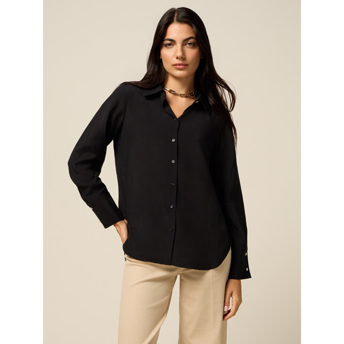 Oltre - Camicia in viscosa - Nero