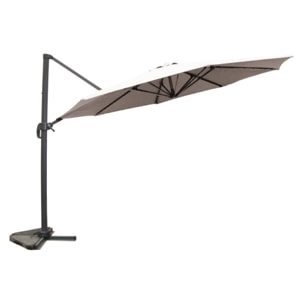 Parasol écru droit rond 3,5 x 3,5 m rotatif à 360 TARGA