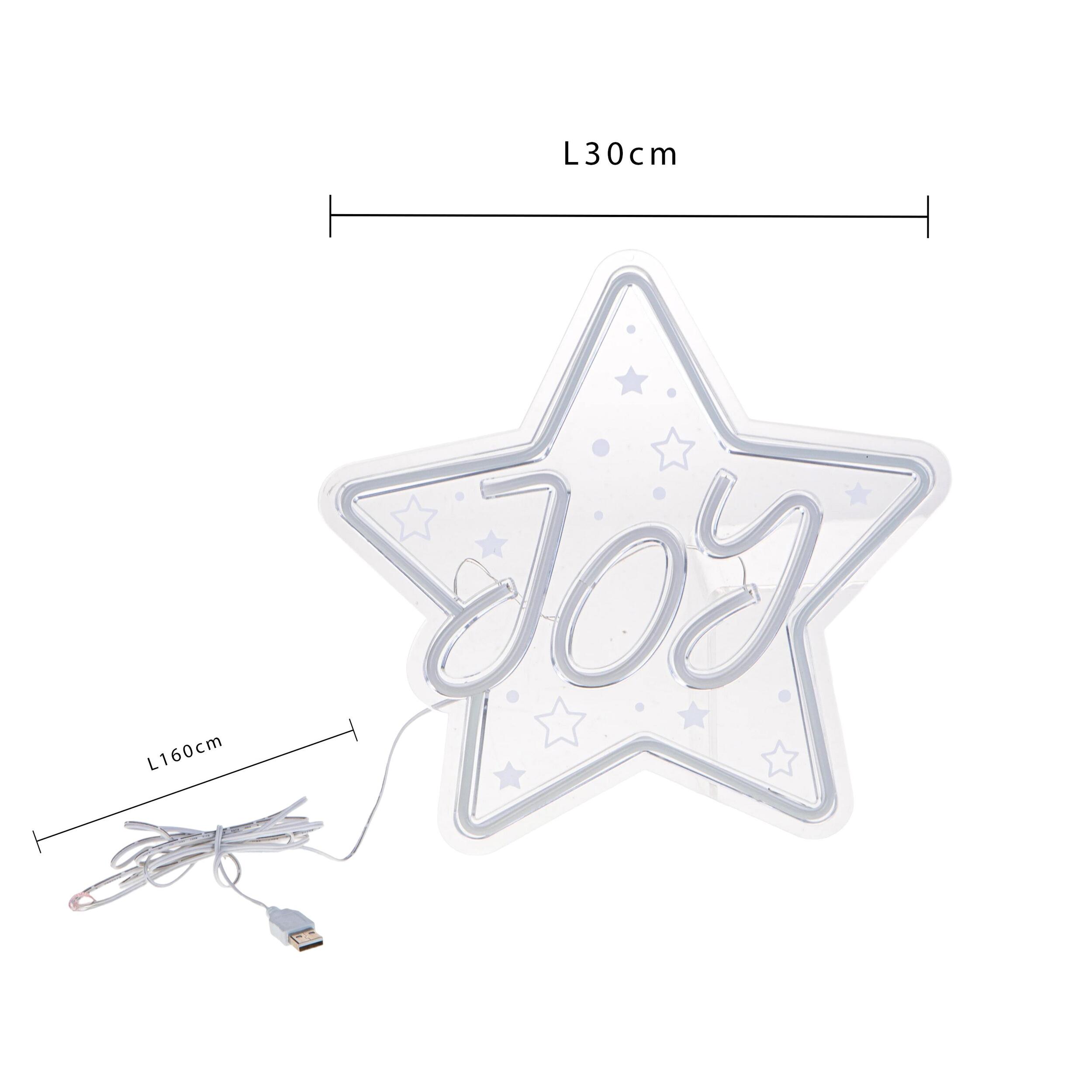 Stella neon - Pezzi 2 - 30xH28,8x1,5cm - Bianchi Dino SpA