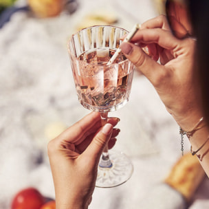 4 verres à pied 35cl Macassar - Cristal d'Arques - Verre ultra transparent au design vintage