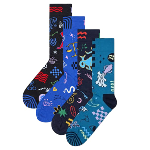Calcetines 4-pack virgo, libra, capricornio y acuario talla 36-40