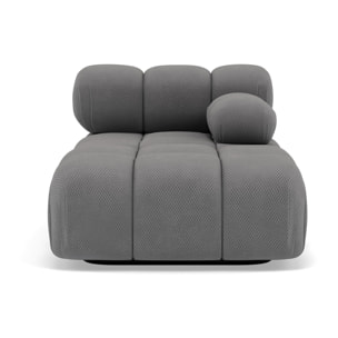 Ruby - module d'assise méridienne droite en velours texturé - Gris