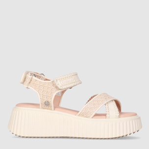 Sandalias - Beig - Tacón: 5 cm