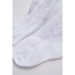 Collant bianco traforato