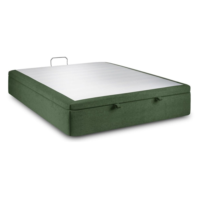 Sommier Coffre en toile nattée  - Grand coffre et ouverture facile - Montage rapide, adapté à tous les matelas - Hauteur Totale de 39cm - Finition soignée - 2 places