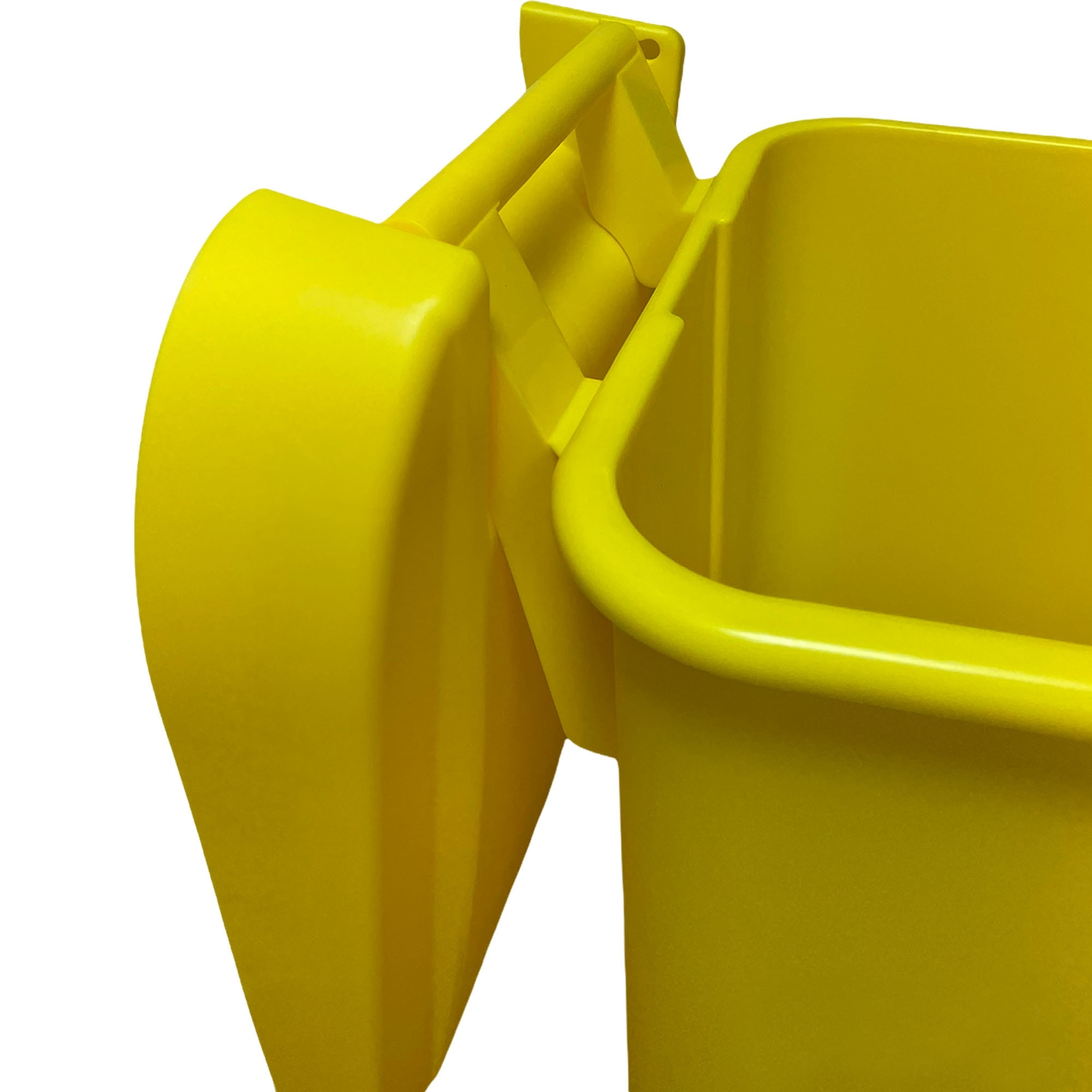 Contenedor - cubo de basura wellhome reciclo 110l, color amarilllo cerrado con tapa, ideal para reciclaje de plásticos, con ruedas
