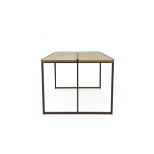 Table de repas en bois massif et métal L195cm - NORDIK