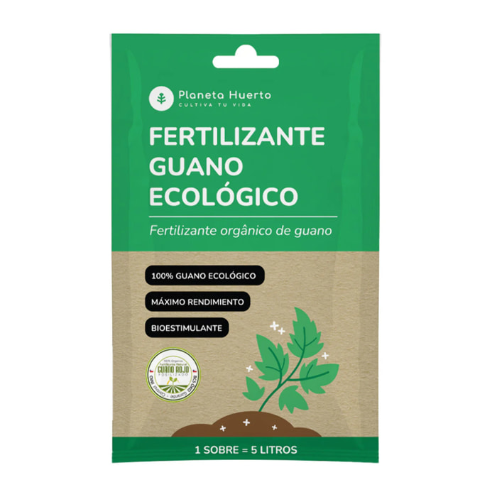 Fertilizante Guano eco Planeta Huerto Sobre para 5 L