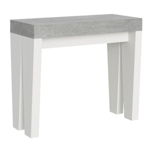 Consolle allungabile 90x40/196 cm Spimbo Mix Small piano Cemento - struttura Bianco Frassino